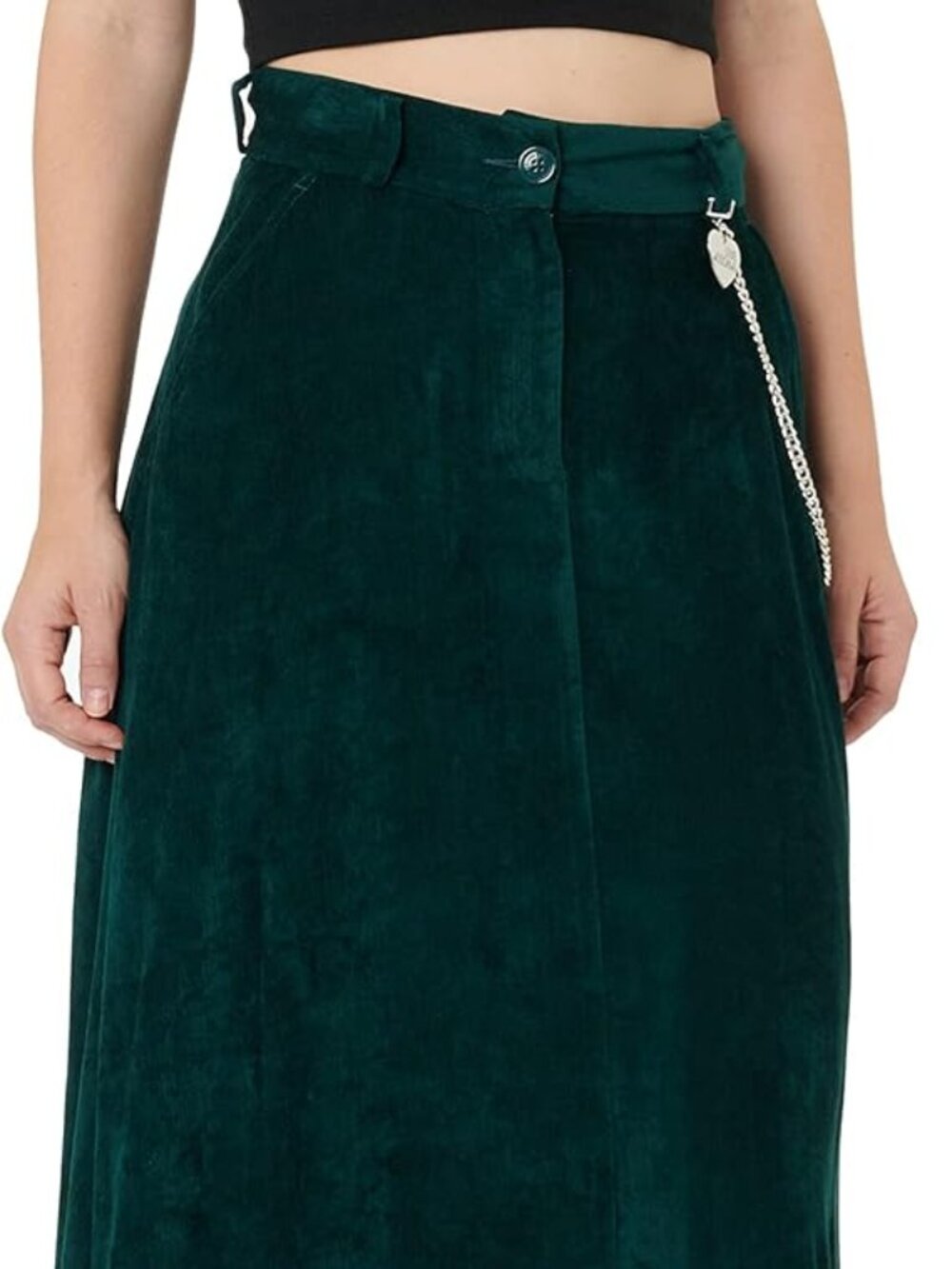 Love Moschino Women Chain And Brand Heart At The Waist midi skirt